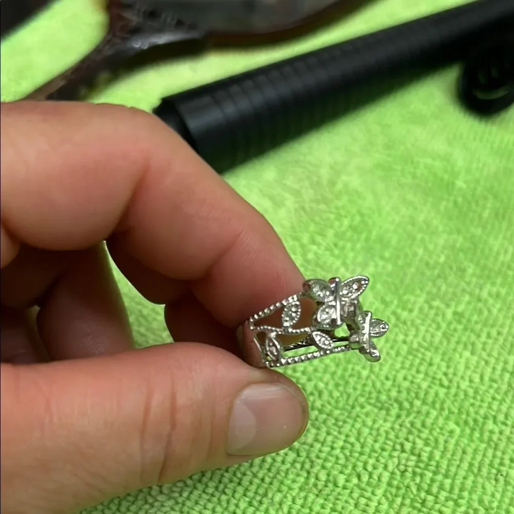 Silver  butterfly Ring with Detailed Design